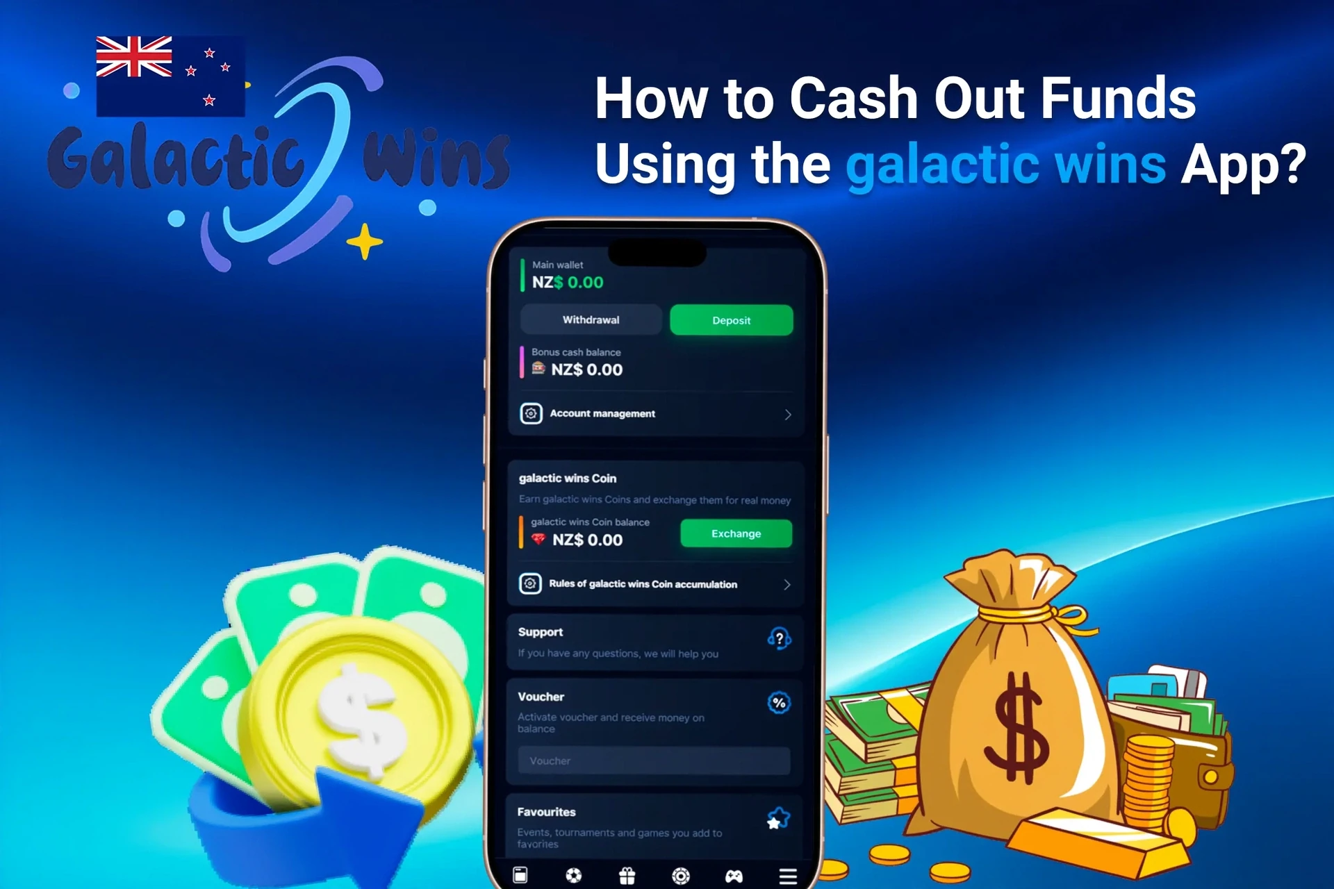 Registration process on the Galactic Wins mobile app with social login options