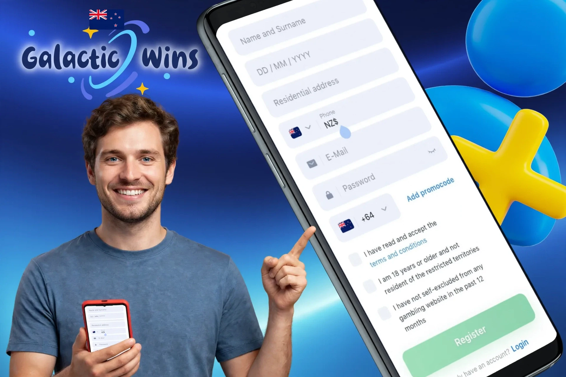 Information about the registration process using the mobile application
